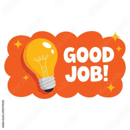 Good Job sticker vector illustration design element ideal for reward badge label motivation encouragement classroom achievement and positive feedback themes
