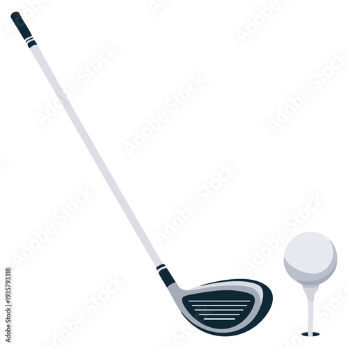 Golf club and ball clipart simple golf club and ball watercolor style vector illustration isolated on white background golf stick clipart design