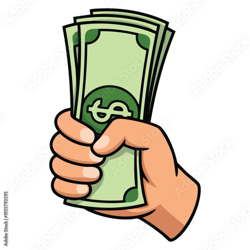 Grab money vector icon symbol representing financial gain cash success and business profit concept ideal for banking investment marketing and economy themed design