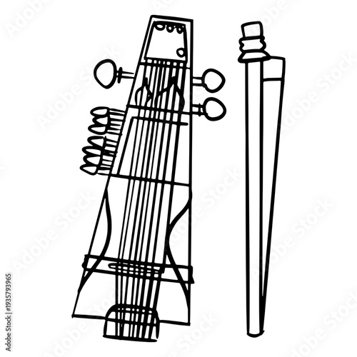 Sarangi fiddlestick stroke