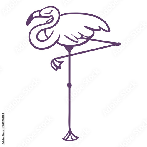 Flamingo sleeping outline