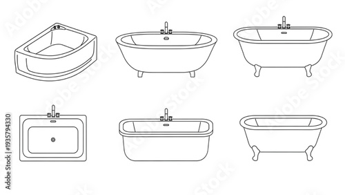 Diverse Bathtub Collection Modern and Classic Plumbing Fixtures for Bathroom Interior Design