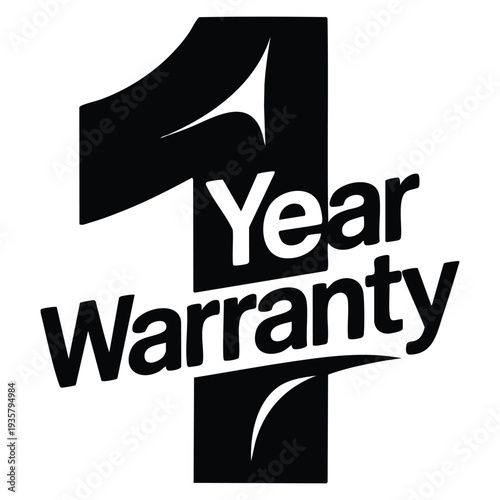 Guarantee sign and symbol 1 year warranty label design perfect for product packaging branding quality badge and retail promotional graphics