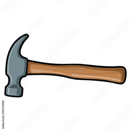 Hammer flat vector design isolated on a white background, detailed tool illustration perfect for construction, repair, carpentry and hardware themed design projects