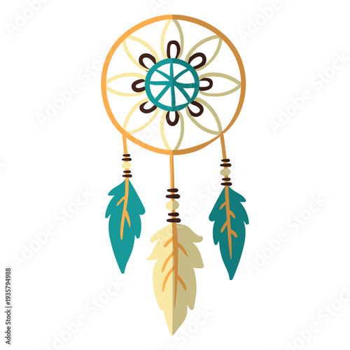 Flat boho dreamcatcher color