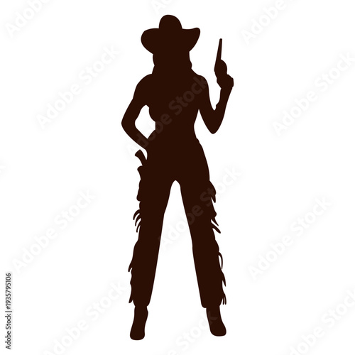 Cowgirl pistol ready silhouette