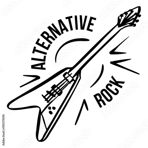 Electric guitar alternative rock symbol black