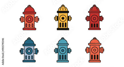 Fire Hydrant Line modern abstract art vector