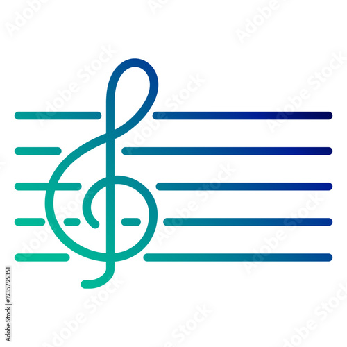 Treble clef gradient stroke