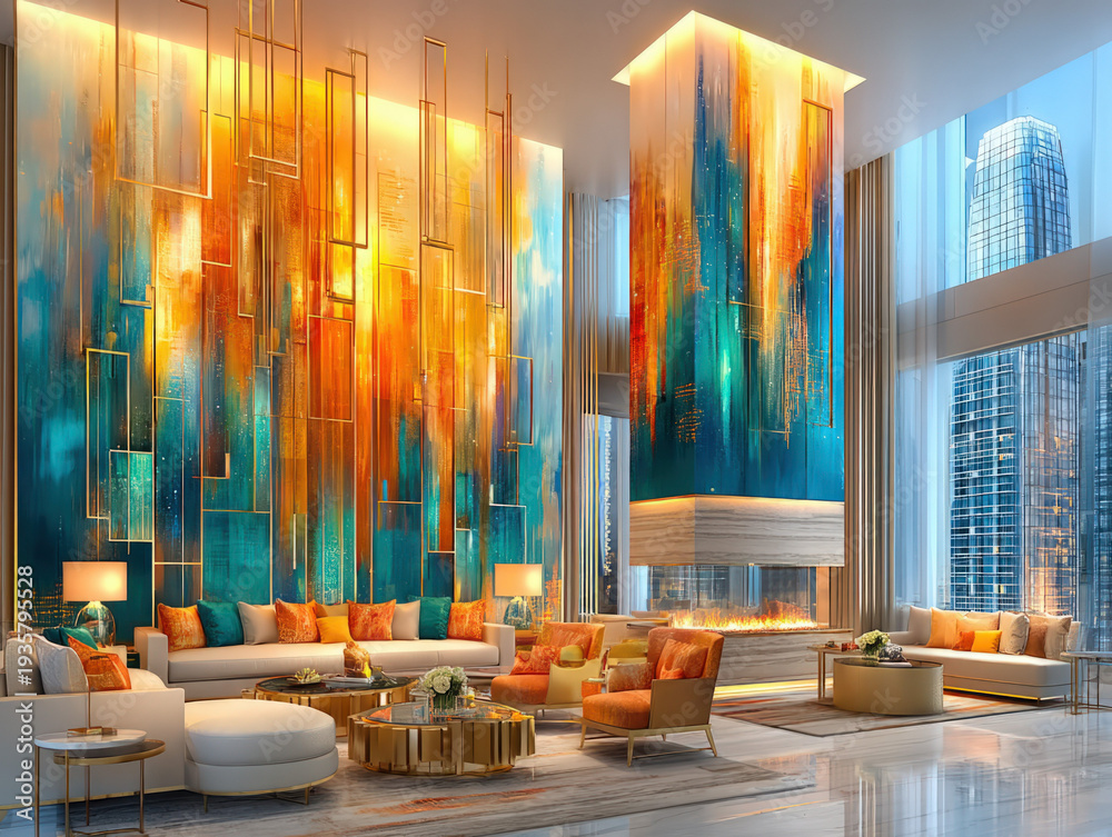 Fototapeta premium Hotel interior design lobby