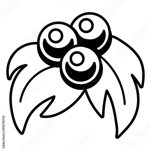 Christmas mistletoe icon stroke