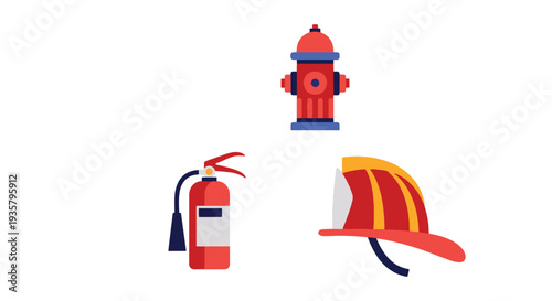 Firefighter Line soft elegant color illustration