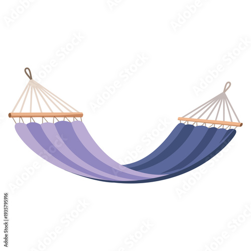 Hanging comfortable hammock flat icon outside decor vector illustration relaxing outdoor furniture design element for garden patio leisure themes