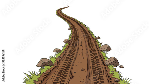 Railway Tracks in Landscape.