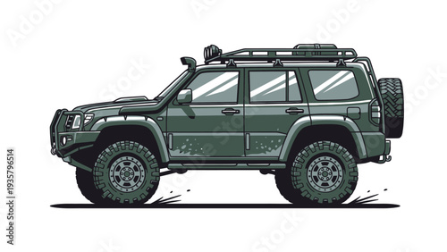 Dark Green SUV Vehicle.