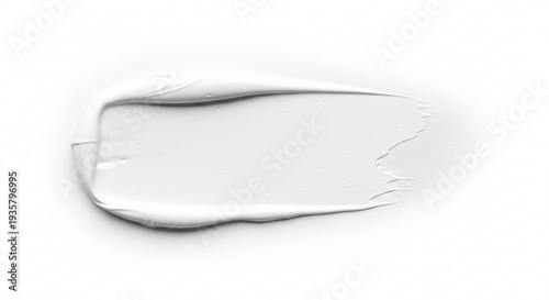 Creamy White Paint Stroke Isolated on a Clean White Backdrop Texture for Graphic Resources and Creative Projects Design and Background Element