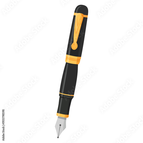 Illustration of a ballpoint pen stationery item perfect for writing office school and supply related design