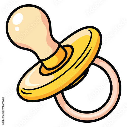 Illustration of a pacifier for babies ideal for childcare branding infant accessories packaging parenting blogs and nursery themed creative designs