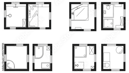 Compact Bathroom Floor Plans and Efficient Layout Designs for Small Interior Spaces