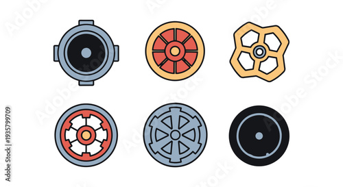 Flywheel Line art clean modern creative illustration