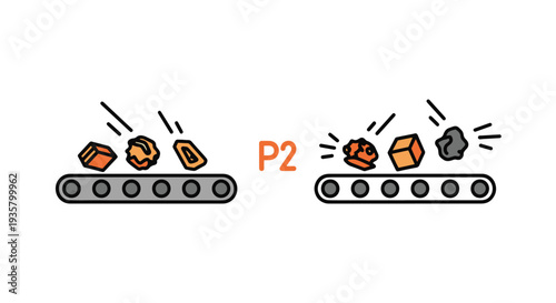 Food Factory Line art vector minimal color design