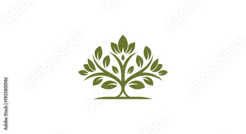 Green tree human silhouette logo design