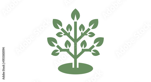 Green tree icon on white background
