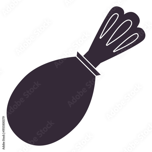 Flat turkey drumstick symbol stencil