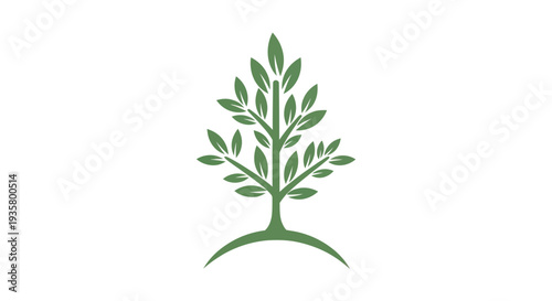 Green tree illustration on white background