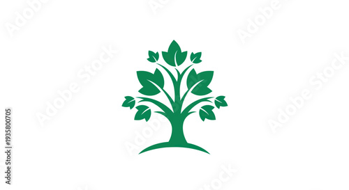 Green tree illustration on white background