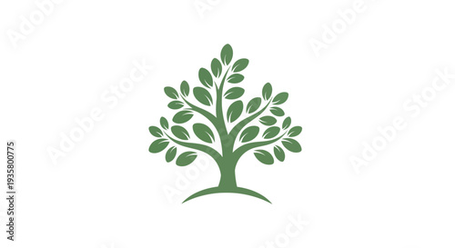 Green tree illustration on white background