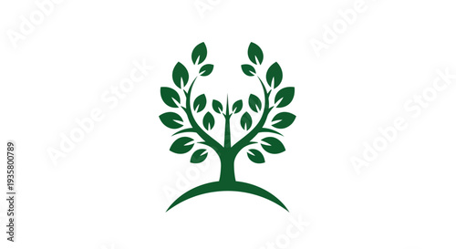Green tree illustration on white background