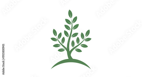 Green tree illustration on white background