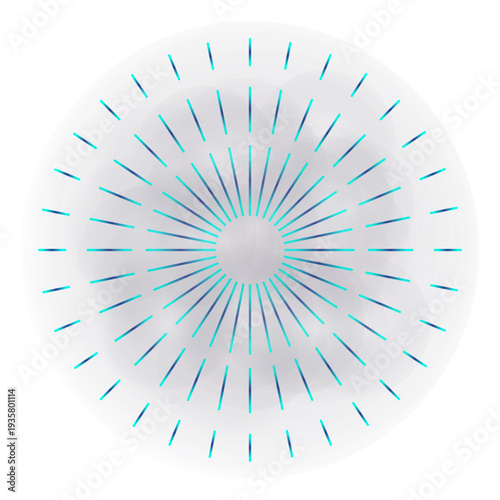 Thin sparks gradient 3 ring firework