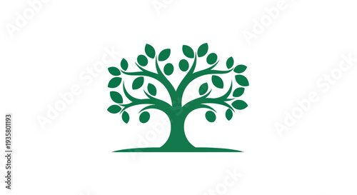 Green tree illustration on white background