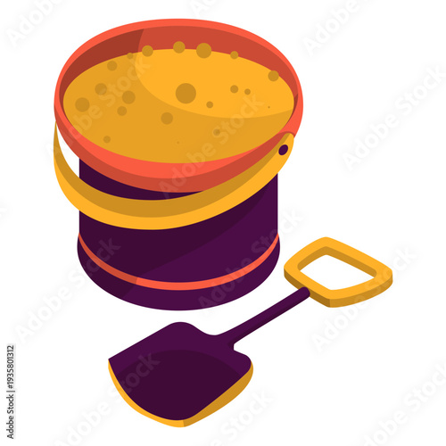 Bucket filled with sand