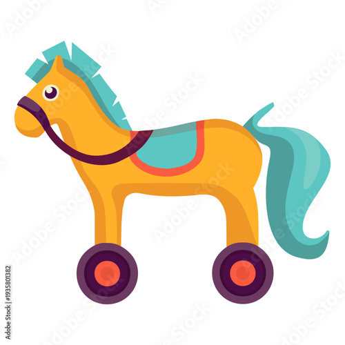 Cute horse with wheels