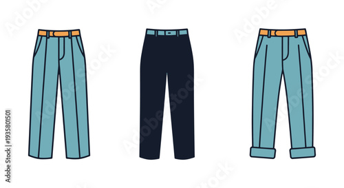 Formal Trousers Line art clean modern style vector
