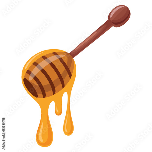Illustration vector honey spoon design suitable for cafe menu packaging sticker print kitchen decor and sweet food themed creative projects