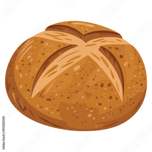 Irish soda bread vector illustration in flat color style template design perfect for bakery branding food packaging menu cards and traditional cuisine themes