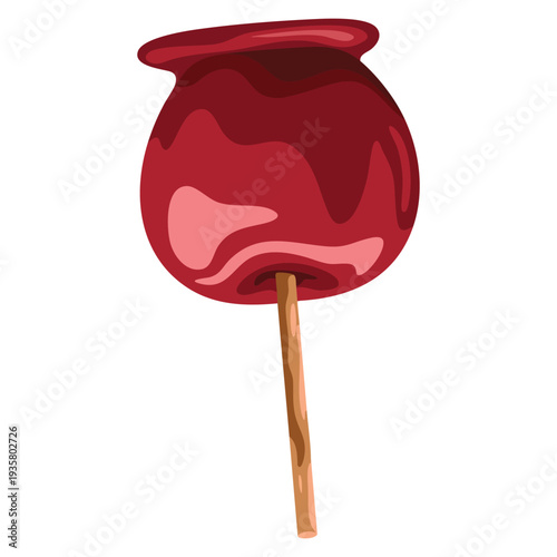 Isolated candy apple icon suitable for sweet dessert fair treat caramel fruit snack and festival themed graphic illustration
