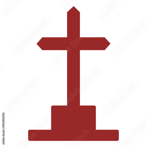 Big cross gravestone silhouette