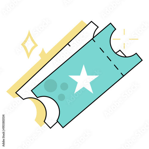 Colored ticket cinema