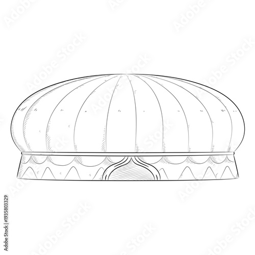 Drawn round roof circus tent