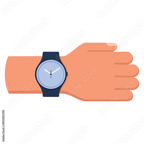 Isolated hand with clock vector illustration suitable for time management deadline reminder schedule planning and business concept designs