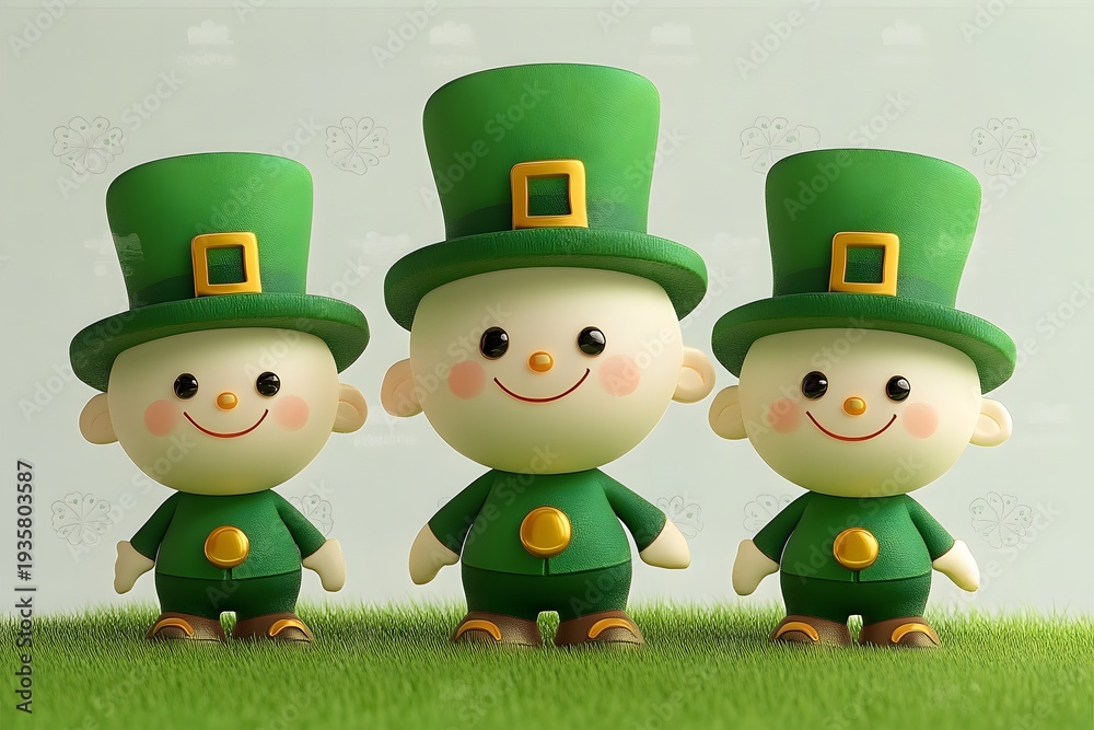Fototapeta premium Celebrating St. Patrick's, 3D figure.
