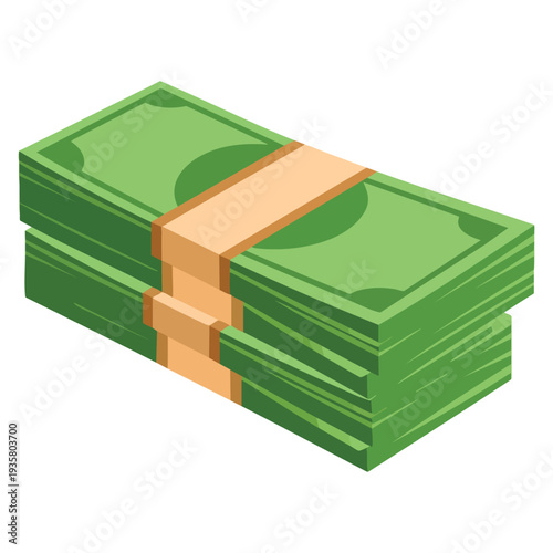 Isolated money pile vector illustration suitable for finance wealth savings cash investment and economic concept design projects