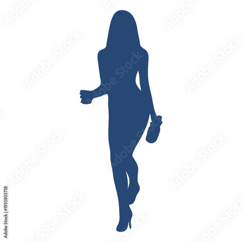 Stiletto girl drink on hand silhouette