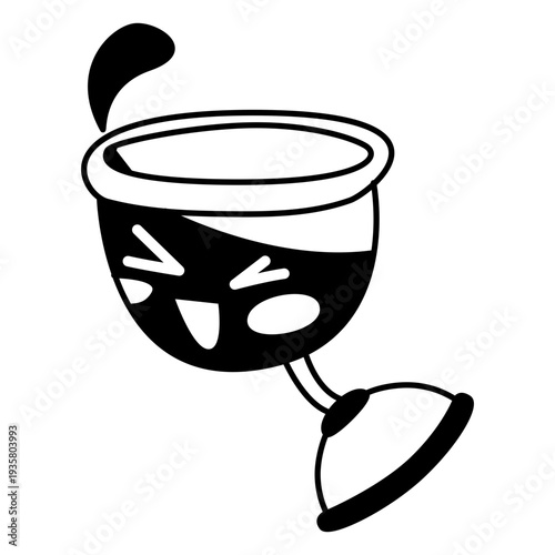 Character wine glass cute stroke