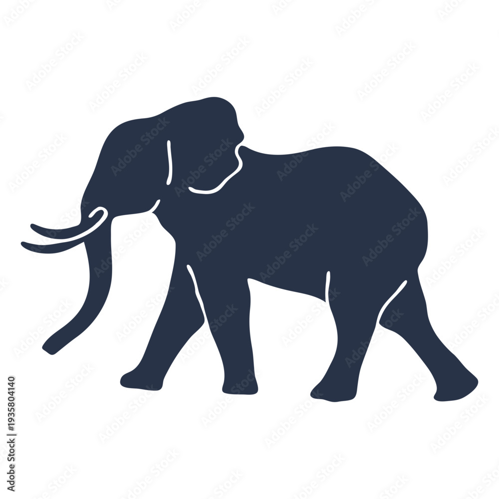 Obraz premium Elephant wolking side view